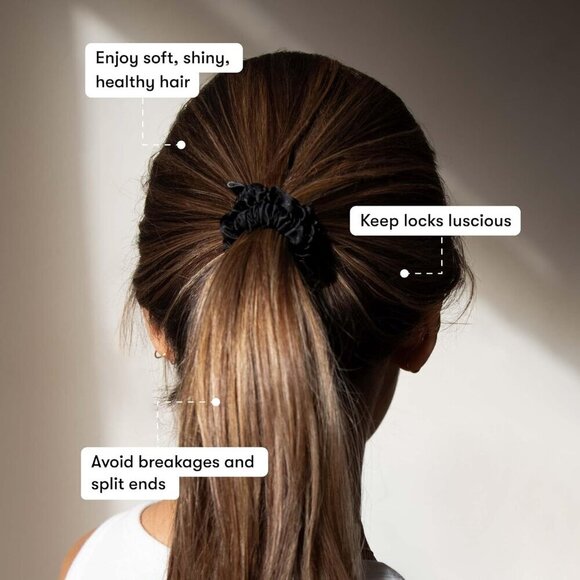 Silk Scrunchies Mulberry Small Pack of 6 Gentle Hair Ties for All Hair Types main image 4